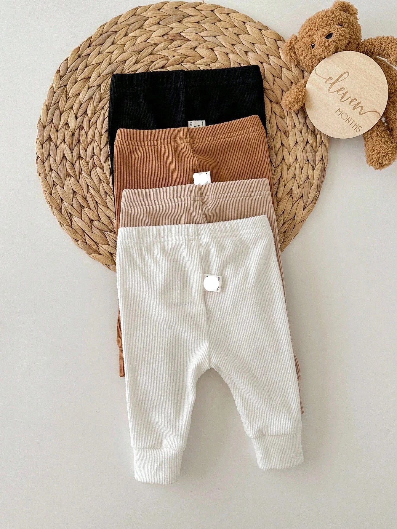 Kit Com 4 Calças Tricotado Em Ribana Unissex