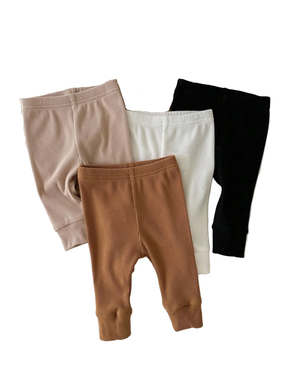 Kit Com 4 Calças Tricotado Em Ribana Unissex