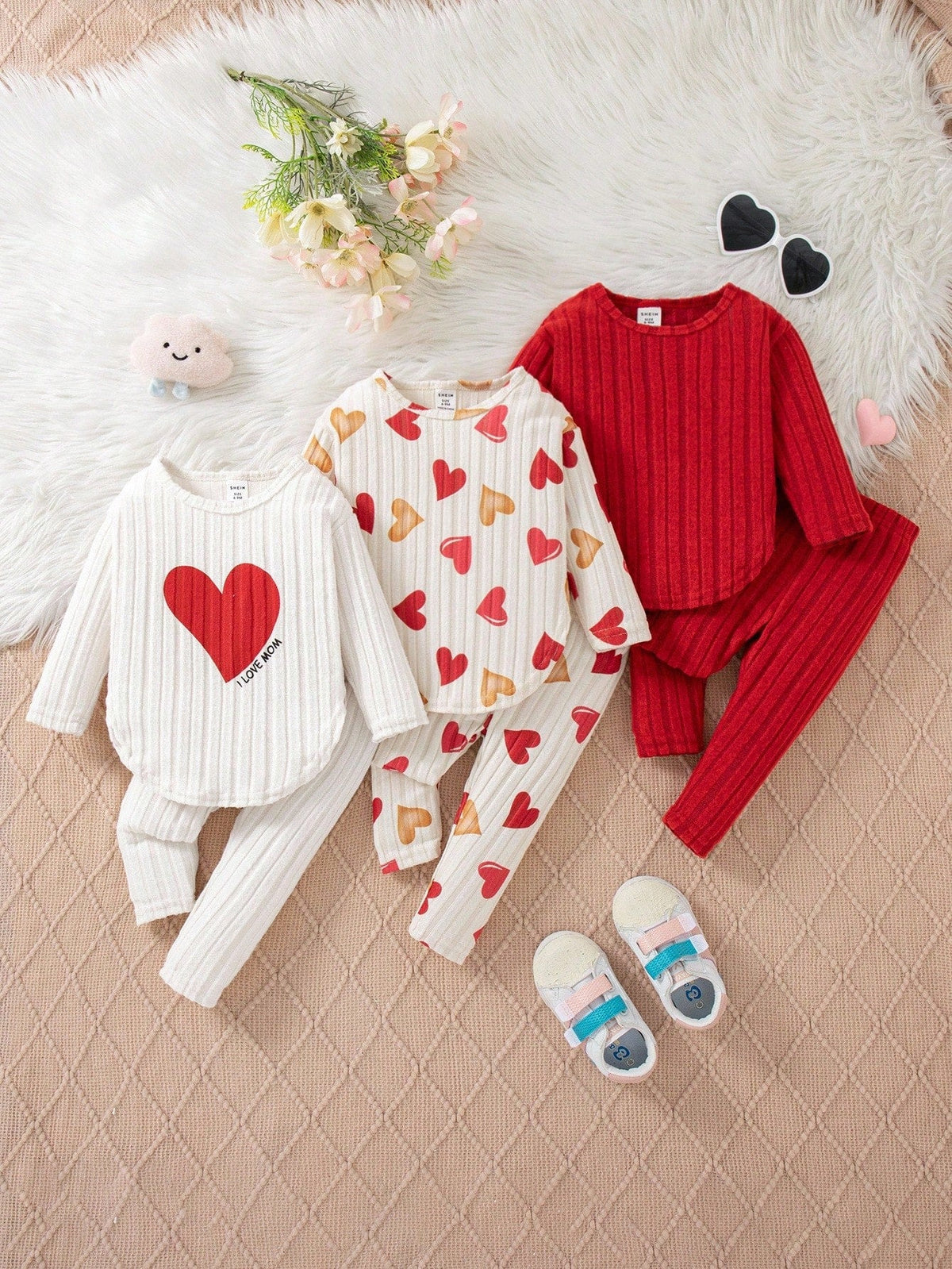 Kit com 3 Peças pijaminha longo para Menina