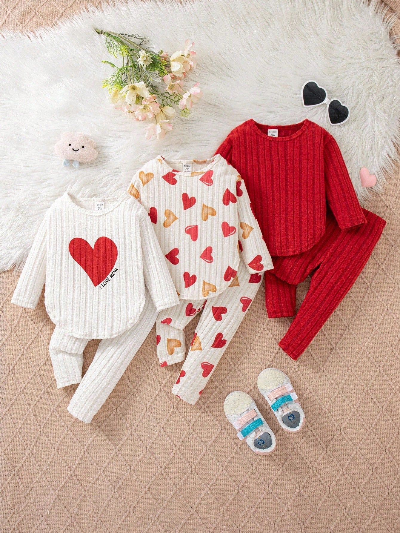Kit com 3 Peças pijaminha longo para Menina