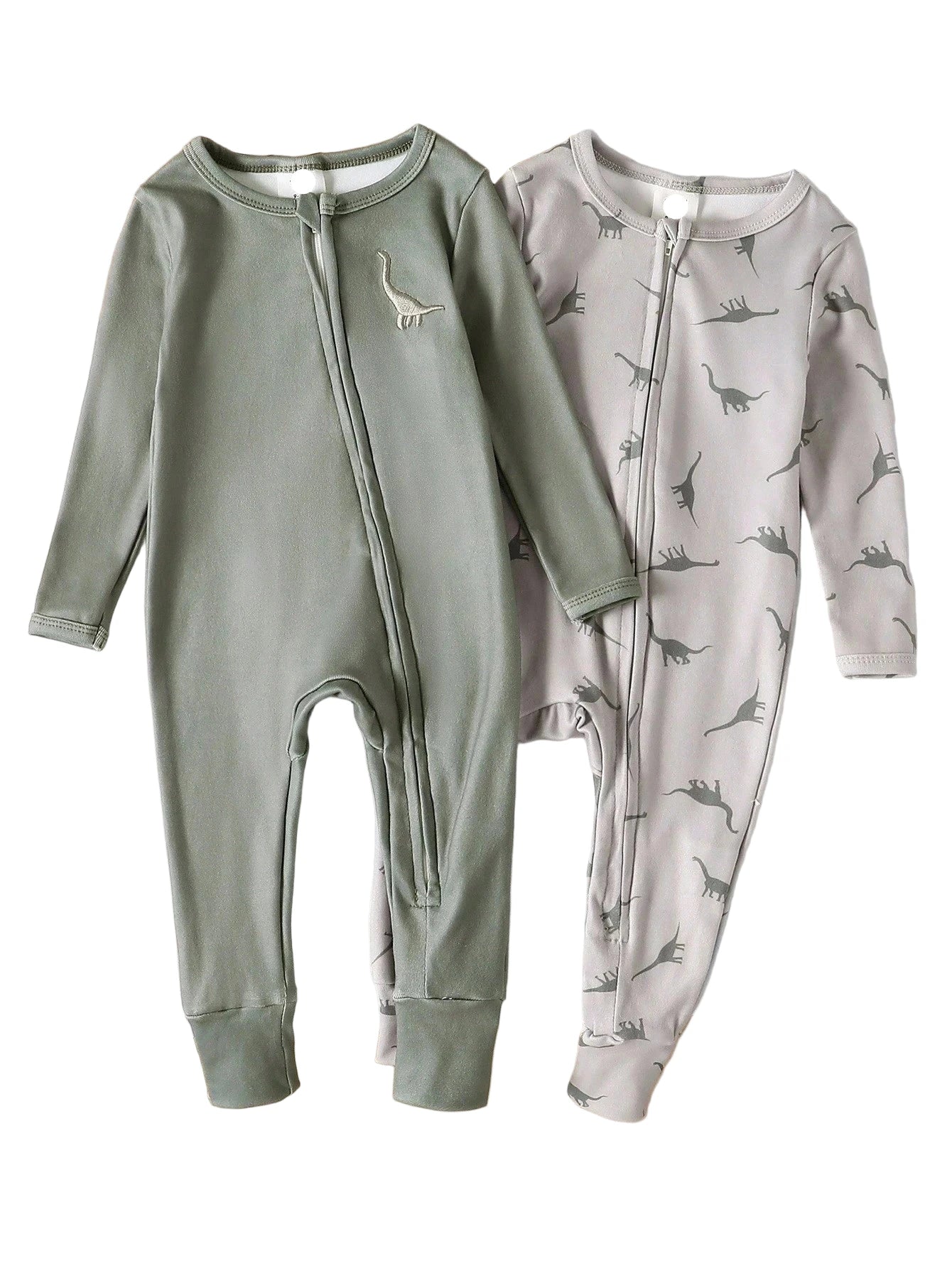 Kit Macacão com Zíper para Bebê com 2 unidades - Dino