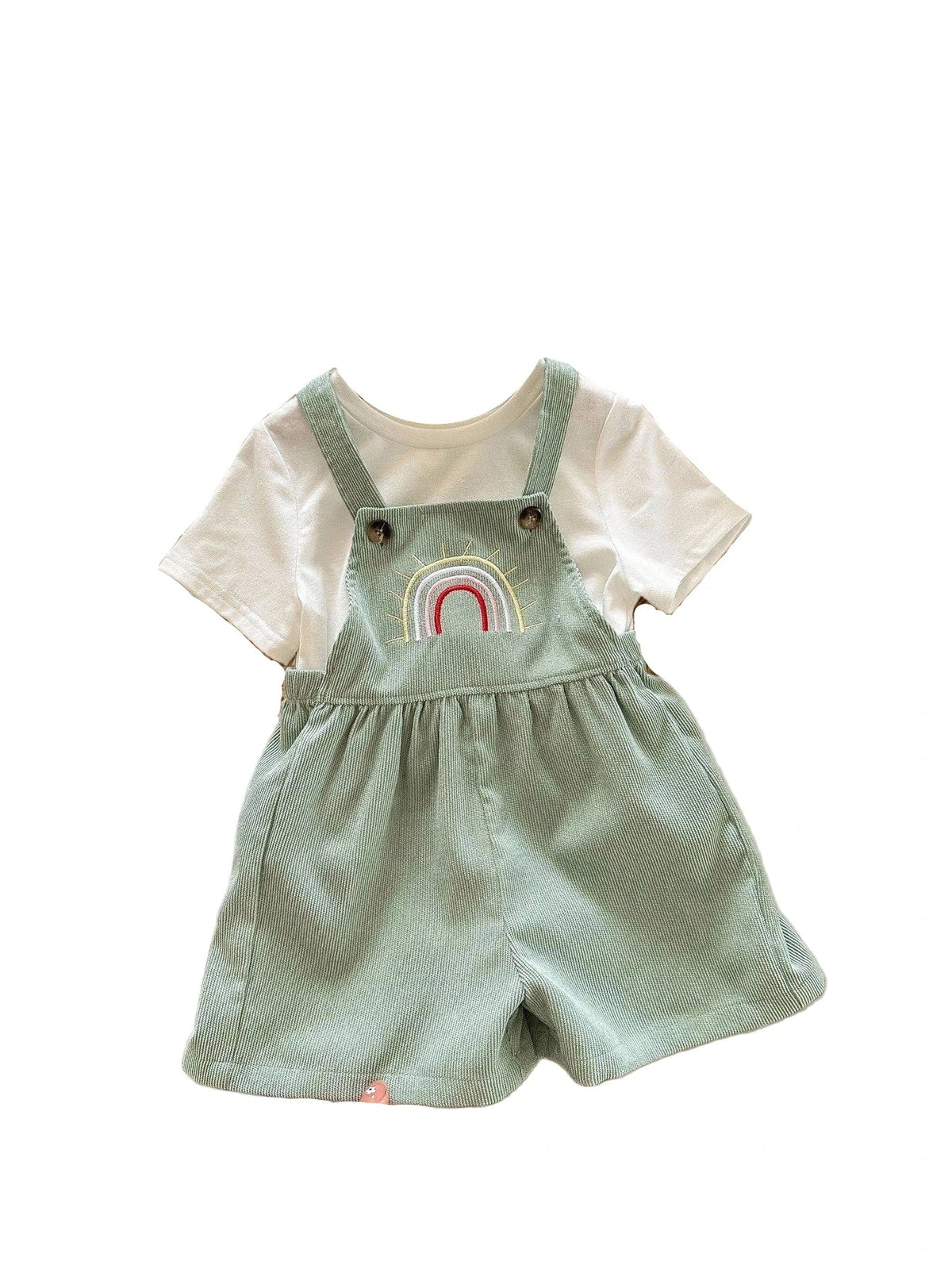 Roupa para Bebê Menina com Romper e Body Arco-iris  -2 peças