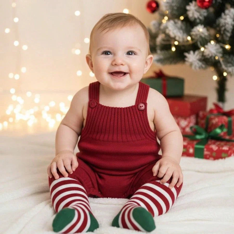 Meia 3/4 Cano Longo Bebê ao Infantil Natal UNISSEX