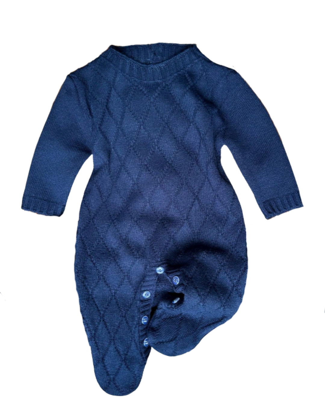 Saída de maternidade tricô azul marinho