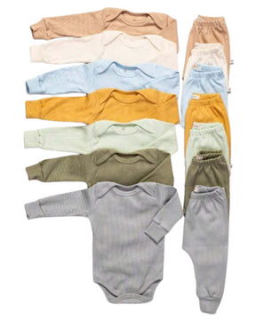 Kit 6 Peças 3 Conjunto Body Manga Longa + Mijão Liso Unisex