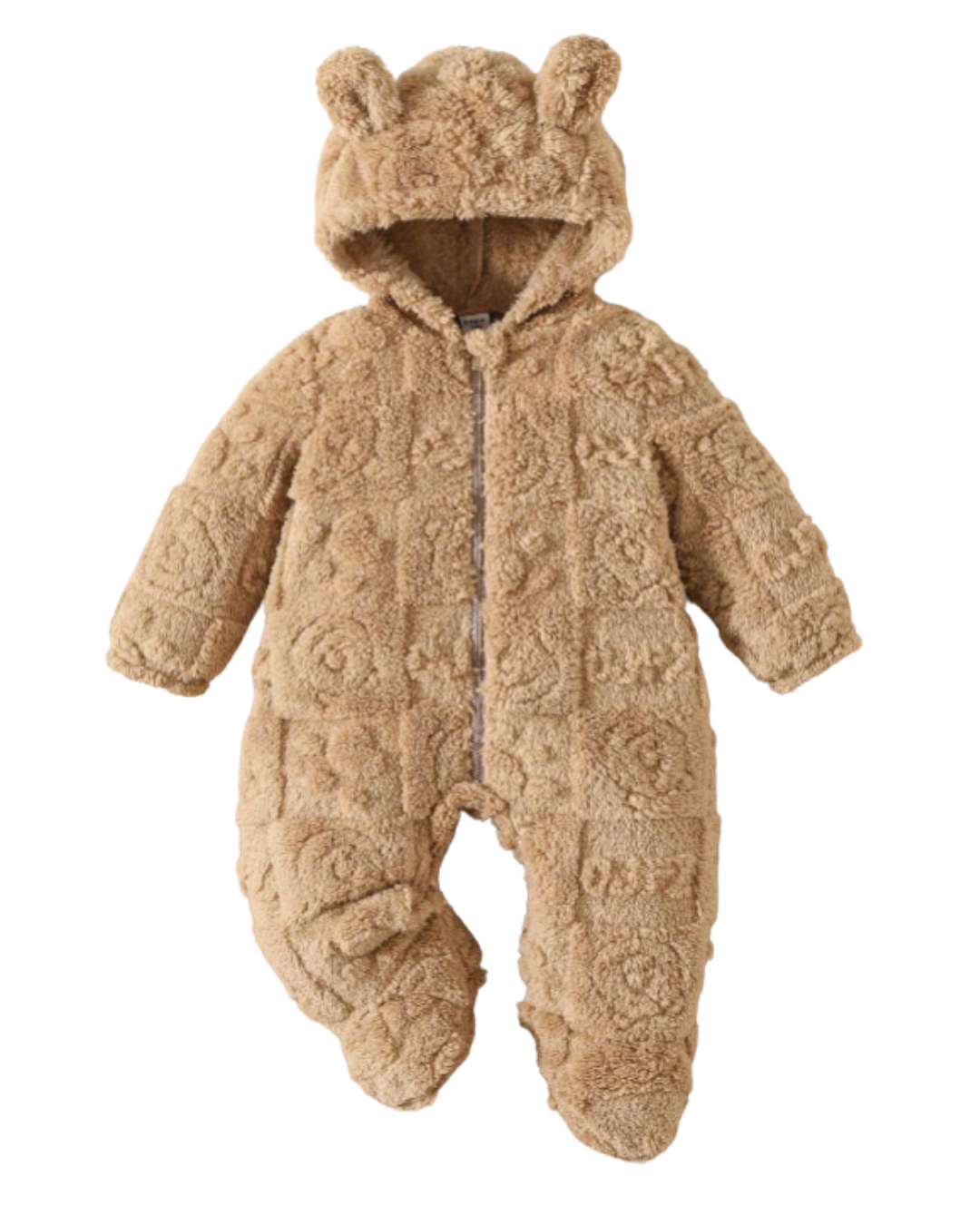 Macacão com Capuz peluciado com gravura